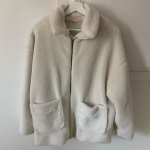 Showpo Off White Teddy Jacket